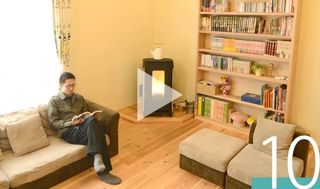 Families get together and gather around a fireplace, 
Pleasantly warm house for the two-generation families